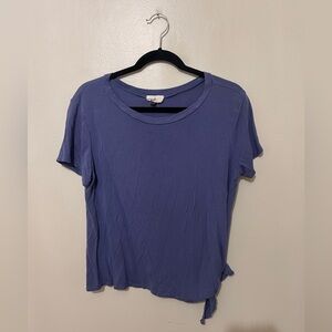 THYME & HONEY | Casual Blue Top, Made in the USA,Cropped w/Side-tie, Size Medium